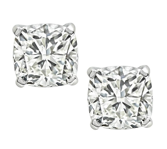 Estate GIA Certified 4.04cttw Diamond Stud Earrings