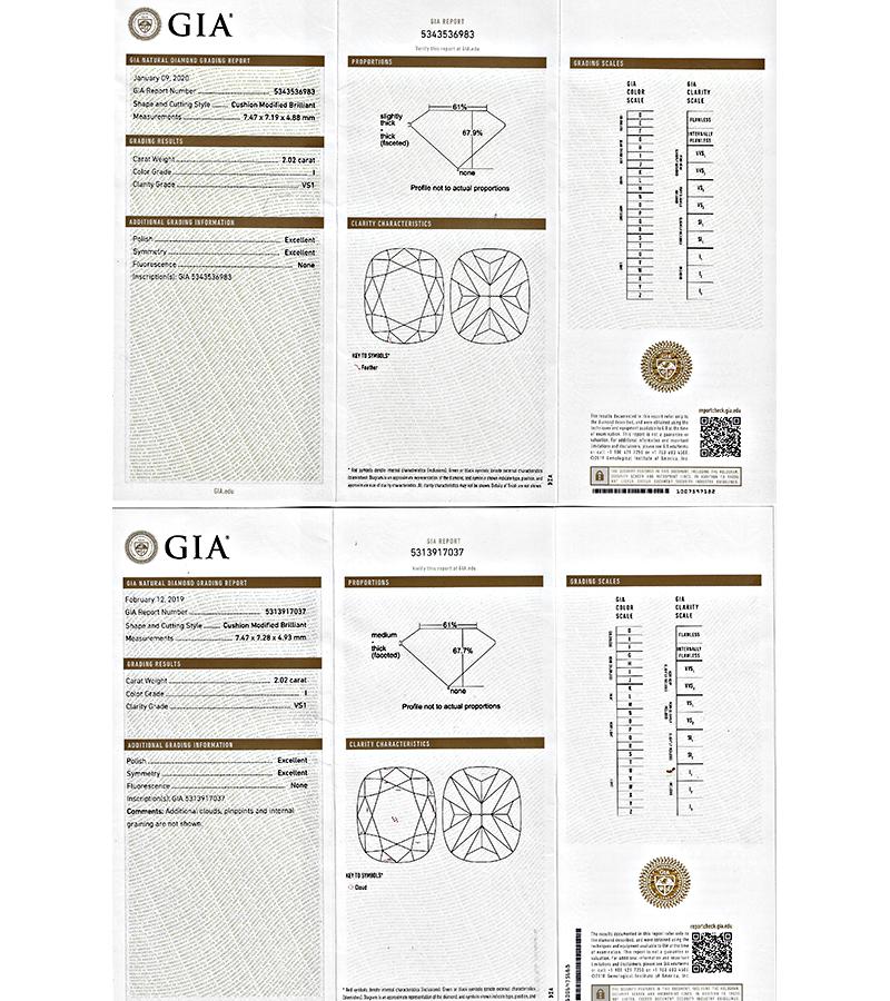 Estate GIA Certified 4.04cttw Diamond Stud Earrings