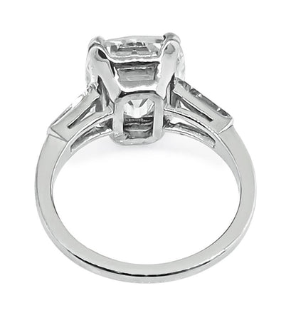 Estate GIA Certified 4.03ct Diamond Platinum Engagement Ring