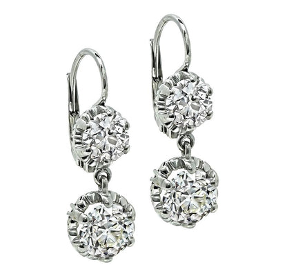 Vintage GIA Certified 5.22cttw Diamond Earrings
