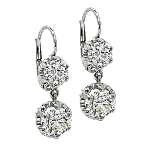 Vintage GIA Certified 5.22cttw Diamond Earrings