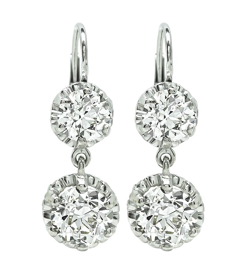 Vintage GIA Certified 5.22cttw Diamond Earrings