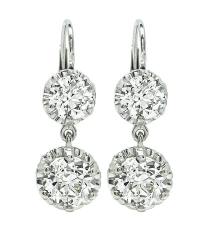 Vintage GIA Certified 5.22cttw Diamond Earrings