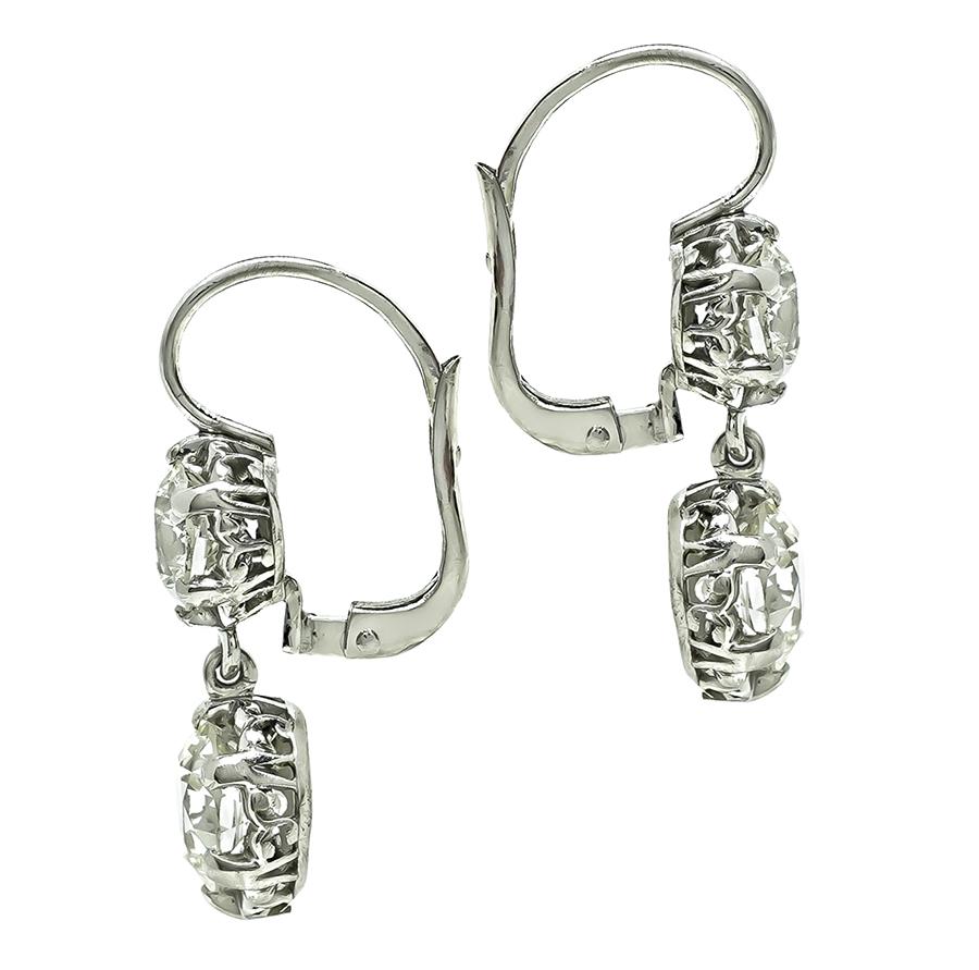 Vintage GIA Certified 5.22cttw Diamond Earrings