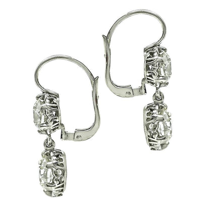 Vintage GIA Certified 5.22cttw Diamond Earrings