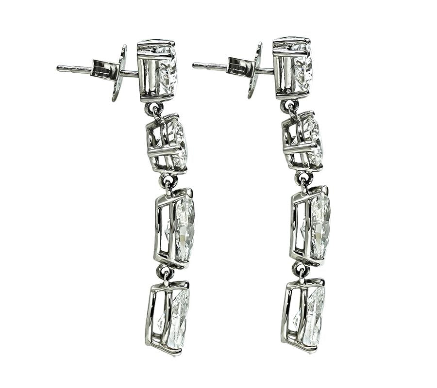 Estate GIA Certified 6.70cttw Diamond Drop Earrings