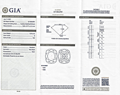 Estate GIA Certified 1.20ct Diamond Engagement Ring