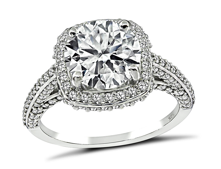 Estate GIA Certified 2.02ct Diamond Engagement Ring and Wedding Band Set
