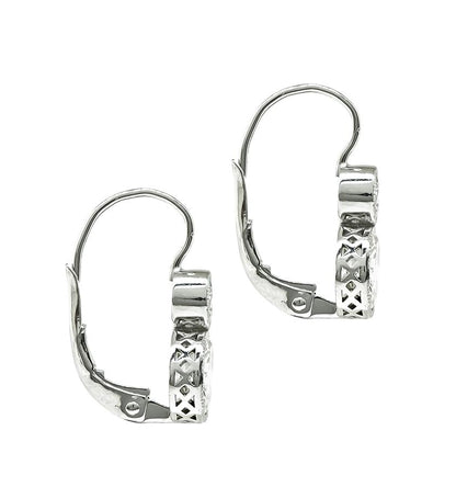 Estate GIA Certified 1.92cttw Diamond Platinum Earrings