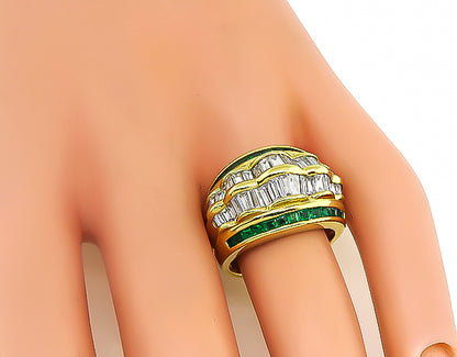 Estate 1.97ct Diamond 0.85ct Emerald Ring