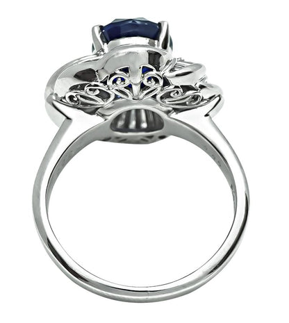 Estate GRS Certified 3.85ct Royal Blue Ceylon Sapphire Diamond Ring