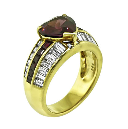 Estate 2.85ct Rubellite 1.41ct Diamond Gold Ring
