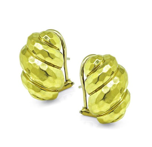 Estate Henry Dunay 18k Yellow Gold Earrings