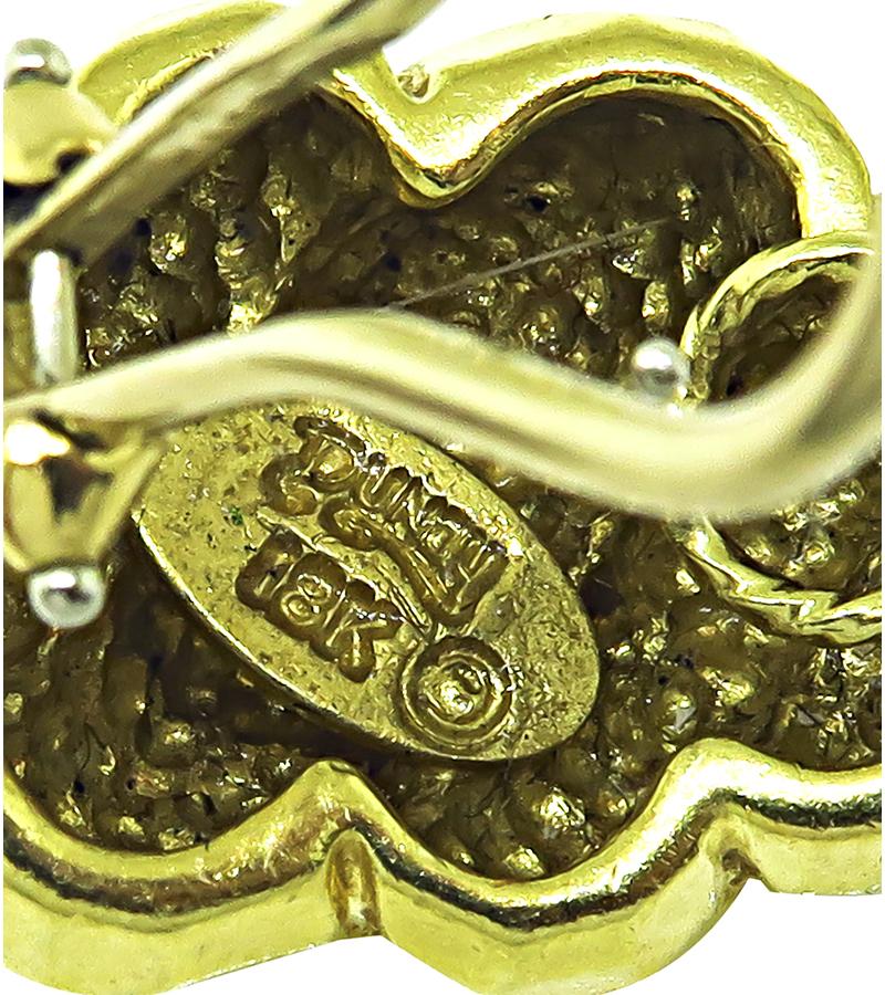 Estate Henry Dunay 18k Yellow Gold Earrings