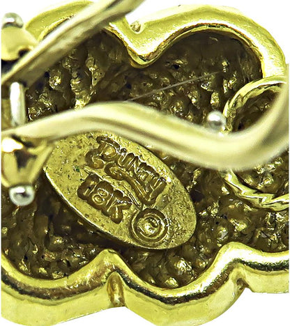 Estate Henry Dunay 18k Yellow Gold Earrings