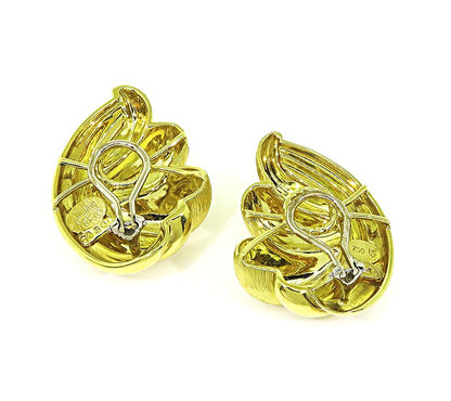 Estate Henry Dunay 18k Yellow Gold Earrings