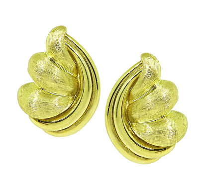 Estate Henry Dunay 18k Yellow Gold Earrings