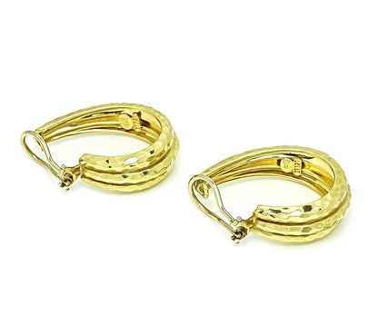 Estate Henry Dunay Hammered Gold Earrings
