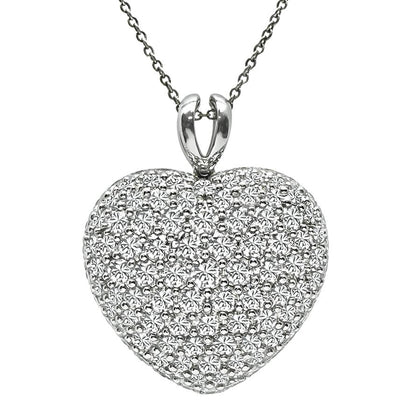 Estate Kurt Wayne 6.00ct Diamond Platinum Heart Pendant