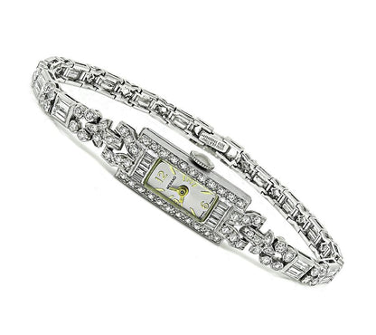 Estate 4.50ct Diamond Platinum Watch
