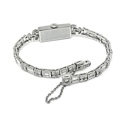Estate 4.50ct Diamond Platinum Watch