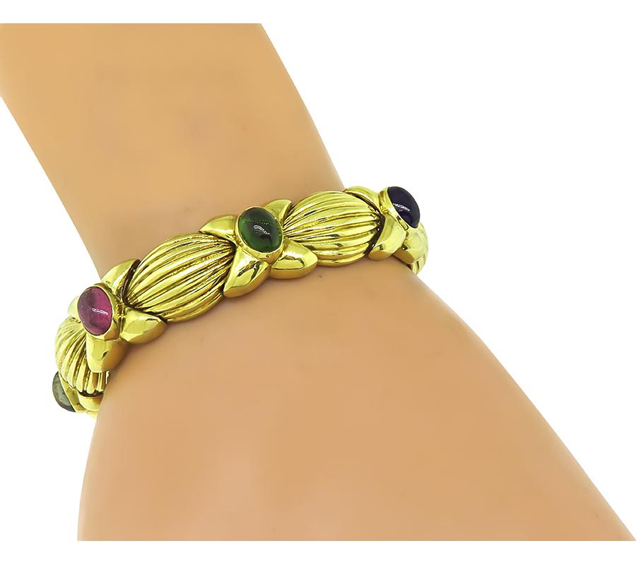 17.50ct Multi Color Gemstone Gold Bracelet