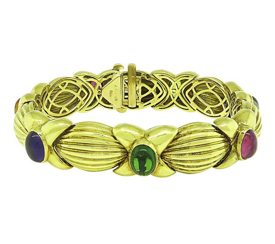 17.50ct Multi Color Gemstone Gold Bracelet