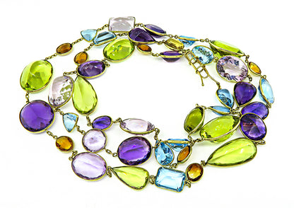 Estate 300.00ct Multi Color Gemstone Necklace