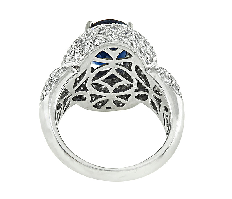 Estate 3.50ct Sapphire 2.15ct Diamond Ring