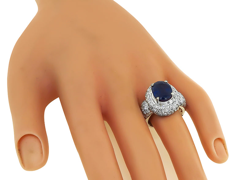 Estate 3.50ct Sapphire 2.15ct Diamond Ring