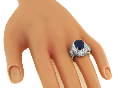 Estate 3.50ct Sapphire 2.15ct Diamond Ring