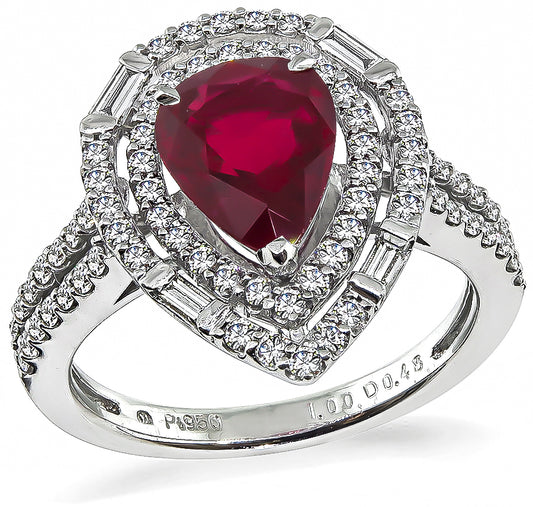 Estate 1.53ct Ruby 0.48ct Diamond Ring