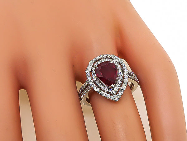 Estate 1.53ct Ruby 0.48ct Diamond Ring