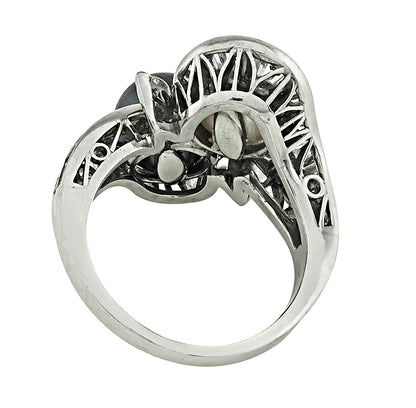 Estate Pearl 1.25ct Diamond Ring