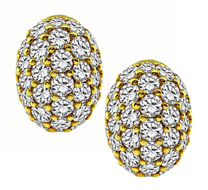 Estate Piaget 5.50ct Diamond Gold Earrings