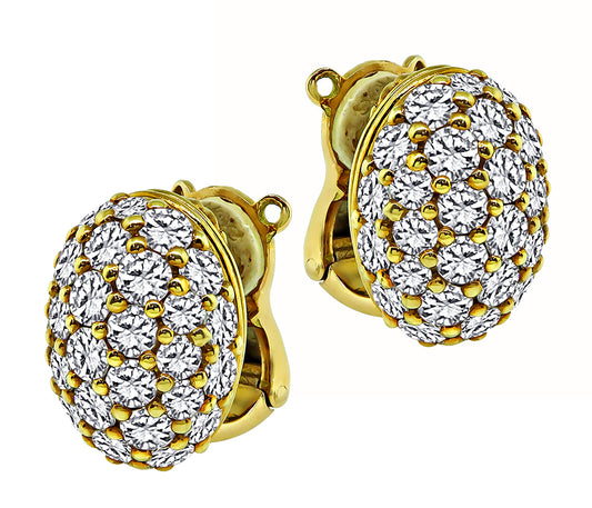 Estate Piaget 5.50ct Diamond Gold Earrings