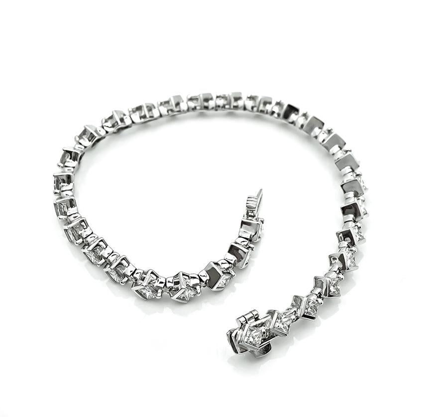 Estate 4.00ct Diamond 14k White Gold Bracelet