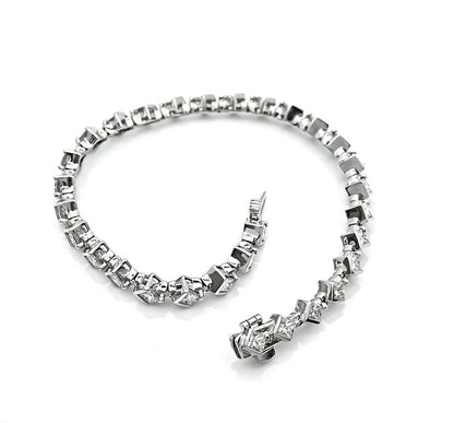 Estate 4.00ct Diamond 14k White Gold Bracelet