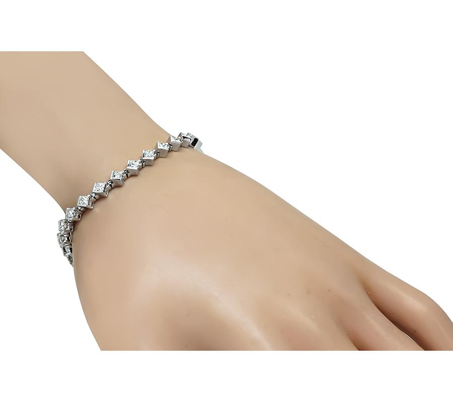 Estate 4.00ct Diamond 14k White Gold Bracelet
