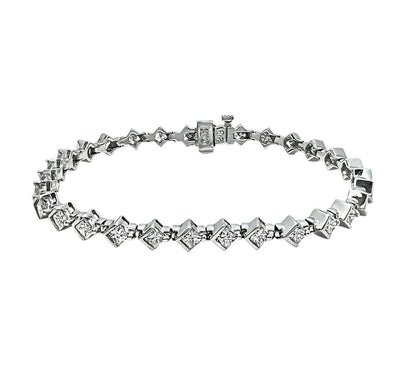 Estate 4.00ct Diamond 14k White Gold Bracelet