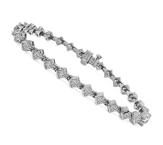 Estate 4.00ct Diamond 14k White Gold Bracelet