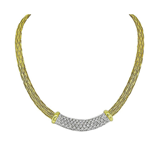 Estate Roberto Coin 4.00ct Diamond 18k Gold Necklace