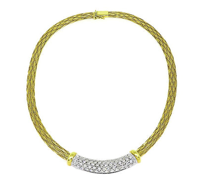 Estate Roberto Coin 4.00ct Diamond 18k Gold Necklace