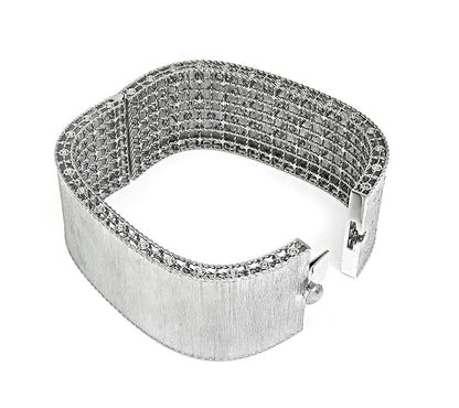 Estate Roberto Coin Diamond 18k White Gold Bangle