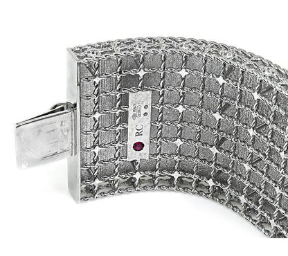 Estate Roberto Coin Diamond 18k White Gold Bangle