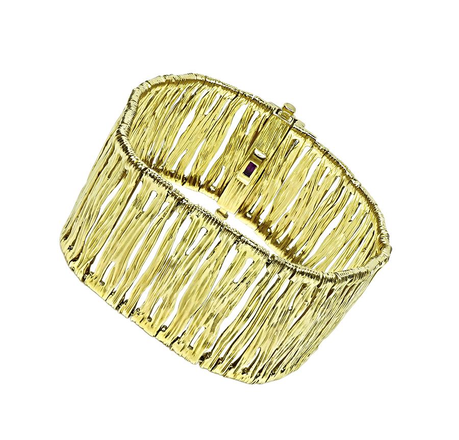 Estate Roberto Coin 18k Yellow Gold Elephant Skin Bracelet