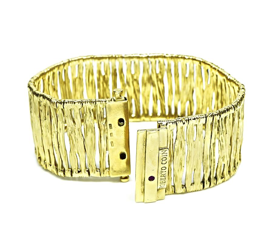 Estate Roberto Coin 18k Yellow Gold Elephant Skin Bracelet