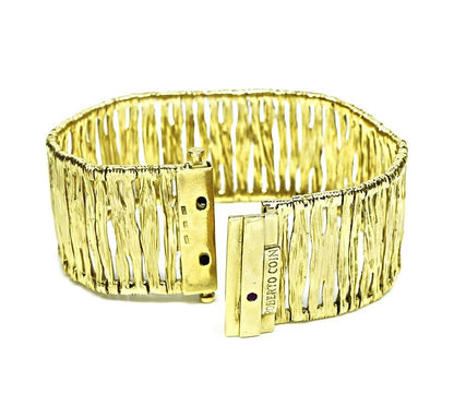 Estate Roberto Coin 18k Yellow Gold Elephant Skin Bracelet