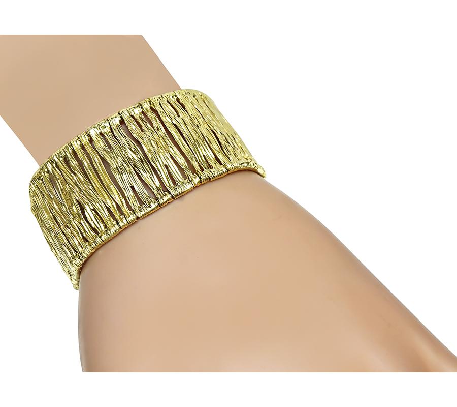 Estate Roberto Coin 18k Yellow Gold Elephant Skin Bracelet