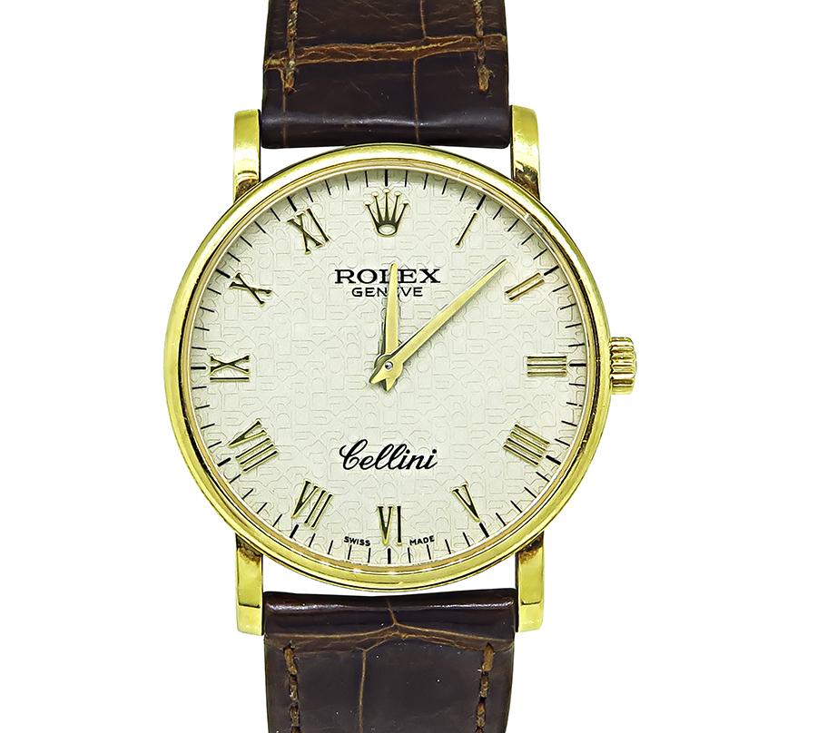 Estate Rolex Cellini 18k Yellow Gold Watch